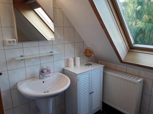 Koupelna v ubytování Ferienwohnung Aufderhaar