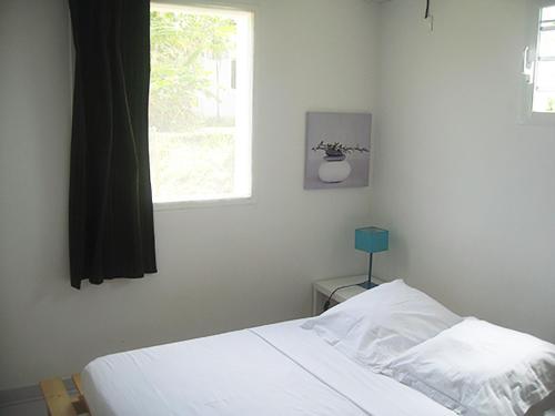 Ravine Chaude的住宿－Ti'Chouchou，一间卧室设有一张床和一个窗口