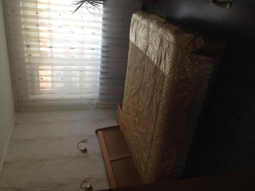 a bathroom with a large shower with a window at Family Apartment Nida in Nida
