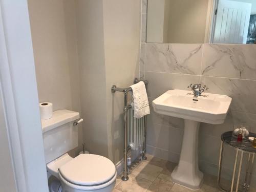 a bathroom with a toilet and a sink at The Ormond At Tetbury in Tetbury