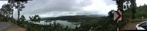 a view of a lake on the side of a road at DAM HOUSE (Near Adams Peak) in Maskeliya