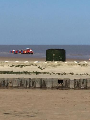 an object on the sand on a beach at Pine drive in Mablethorpe