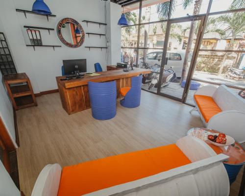 Χώρος καθιστικού στο Kaen Apartments