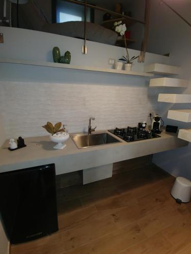 Kuchyň nebo kuchyňský kout v ubytování Diadumeno Superior Apartment