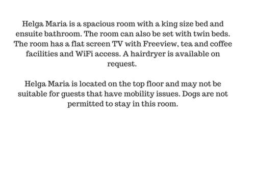 a poem describing a room with a top floor and a text box at White Horse & Griffin in Whitby