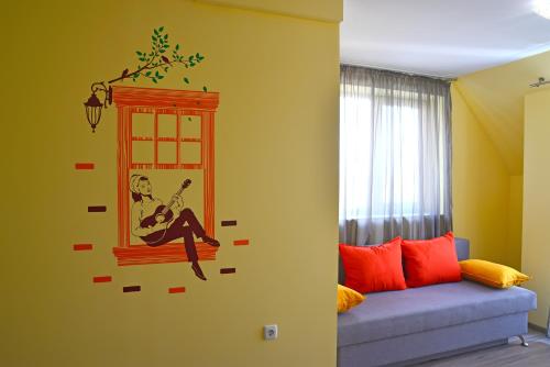 Ruang duduk di Visito Aparthouse