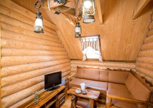 Posezení v ubytování Шалe у Пилипці Chalet Pylypets