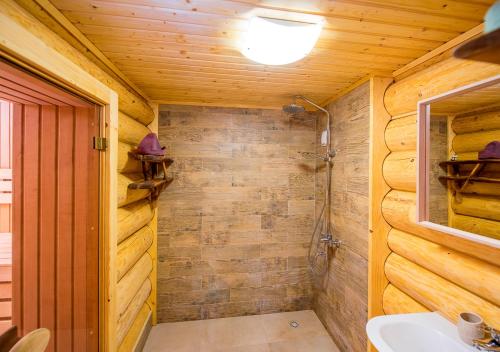 Koupelna v ubytování Шалe у Пилипці Chalet Pylypets