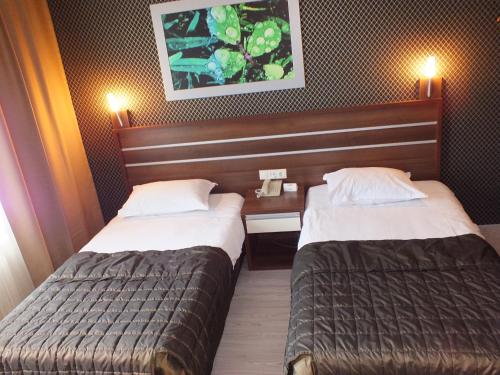a hotel room with two beds in a room at Lifos Hotel in Kayseri