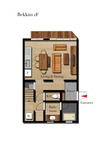 Pelan lantai bagi Luxury Machiya Takeya Nishijin