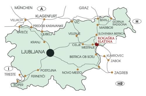 an illustration of a map of nigeria with cities at B&B Villa Angelina in Rogaška Slatina