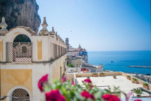 a view of the amalfi coast from a building at Monastero Santa Rosalia in Atrani