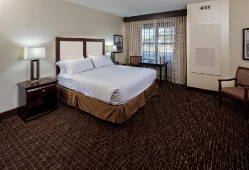 a hotel room with a large bed and a chair at Holiday Inn Resort Deadwood Mountain Grand, an IHG Hotel in Deadwood