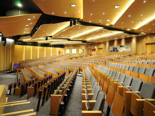 an empty lecture hall with rows of chairs at Beatriz Toledo Auditorium & Spa in Toledo
