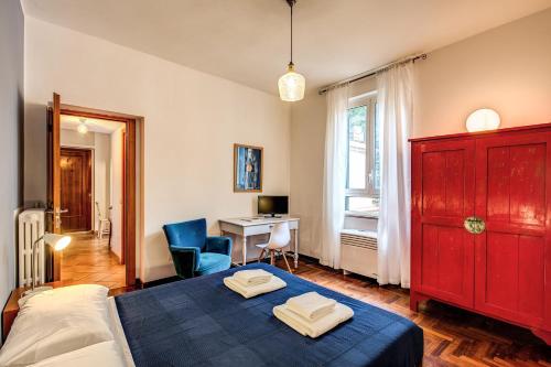 Krevet ili kreveti u jedinici u okviru objekta ilPlatano-Testaccio