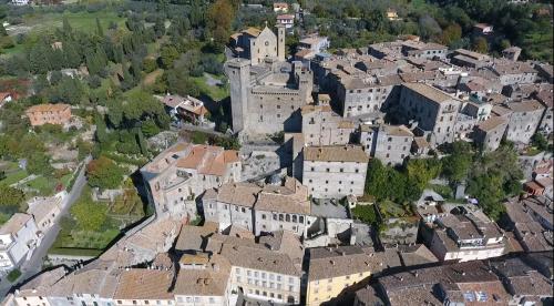 an aerial view of a town with buildings at La Piazzetta in Bolsena