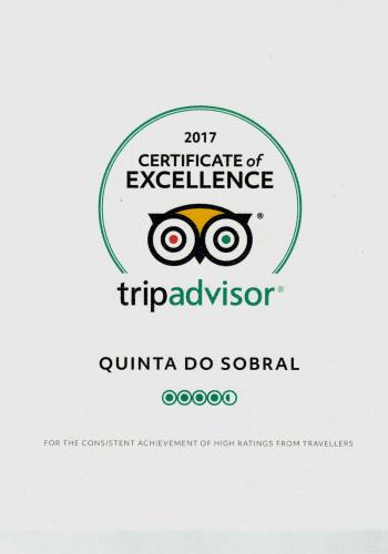 Certifikát, hodnocení, plakát nebo jiný dokument vystavený v ubytování Quinta Do Sobral