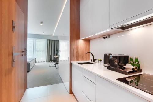 Kuchyň nebo kuchyňský kout v ubytování City Apartments - Marii Ludwiki 7