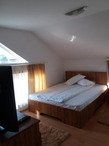 グラ・フモルルイにあるCasa in Bucovinaのベッドルーム(ベッド1台、テレビ付)