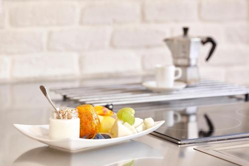 a plate of food on a counter in a kitchen at Gli Aranci in Agropoli