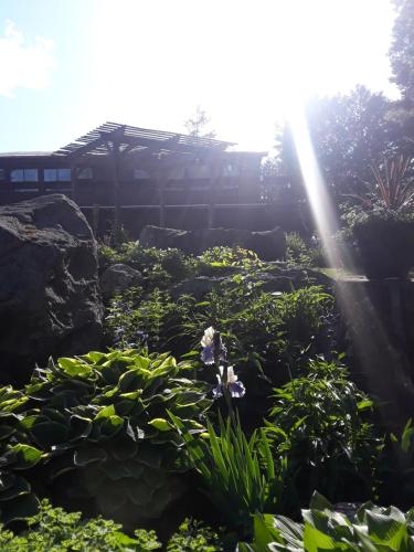 Taman di luar Summit Lodge