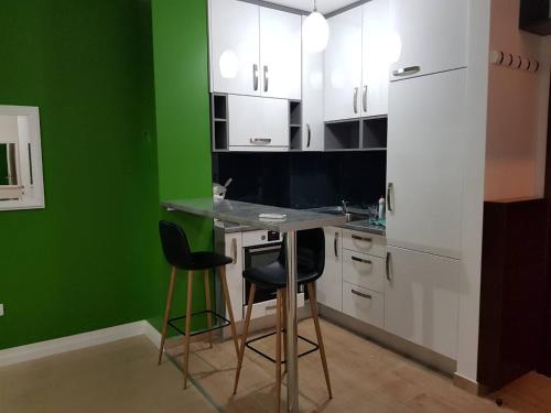 Kuchyň nebo kuchyňský kout v ubytování Modern apartment