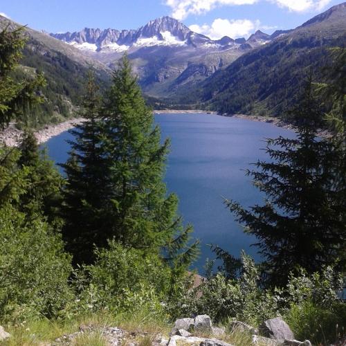 a view of a lake in the mountains at Maso Pin in Madonna di Campiglio