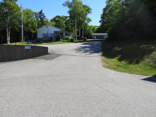 an empty parking lot with a skateboard ramp at Admiral Digby Inn Restaurant and Cottages in Digby