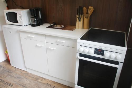 Η κουζίνα ή μικρή κουζίνα στο Apartmenthaus am Rennplatz