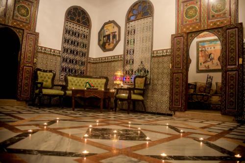 a room with a floor with lights on it at Riad Las Mil y una Noches Tetuan in Tetouan