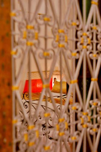 a view of a bedroom through a door at Riad Las Mil y una Noches Tetuan in Tetouan