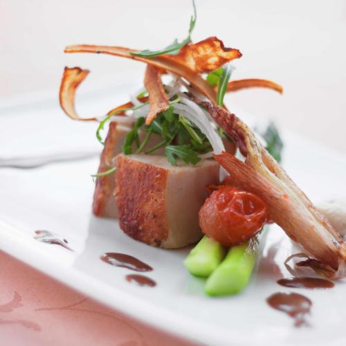 a white plate with a piece of food on it at Best Western Tingvold Park Hotel in Steinkjer