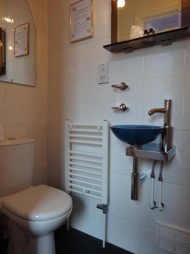 a bathroom with a sink and a toilet at Paskins Town House in Brighton & Hove