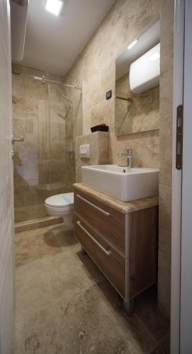 a bathroom with a sink and a toilet at Apartments Vila Monegro in Bar