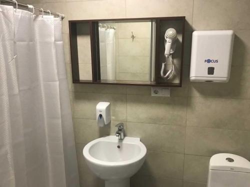A bathroom at City Dorm