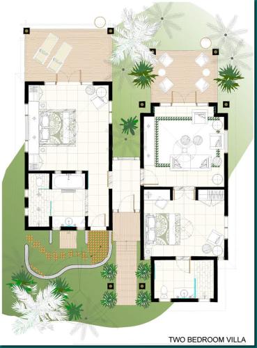 a floor plan of a house at Eratap Beach Resort in Port Vila