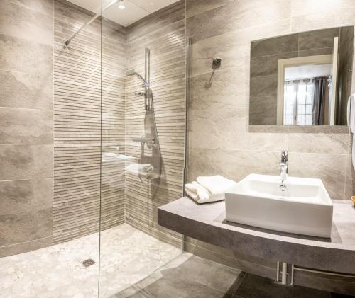 Koupelna v ubytování Hostellerie Bellevue