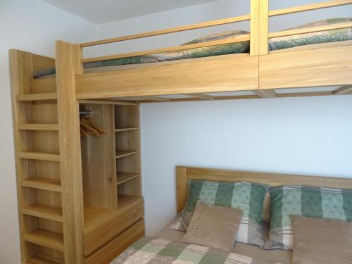a bunk bed with a built in book shelf at Apartmány Sport Dolní Morava in Dolní Morava