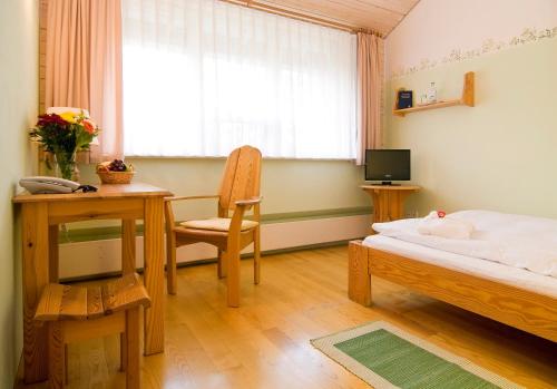 TV a/nebo společenská místnost v ubytování Hotel Haus Linden