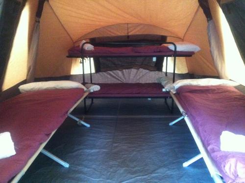 a room with two bunk beds in a tent at WA Wilderness - one step from nature in Pemberton