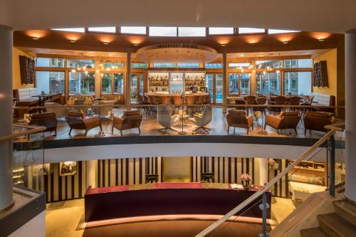 an overhead view of the lobby of a hotel at G'sund & Natur Hotel Die Wasnerin - Adults Only in Bad Aussee