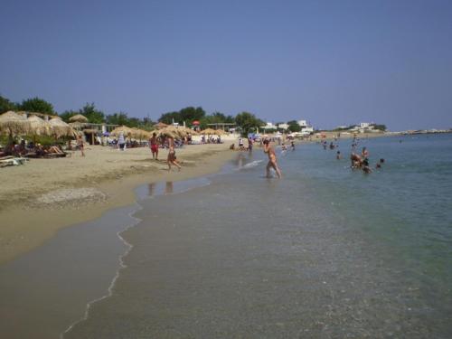 a group of people playing in the water on a beach at Skyros Panorama Studios in Skiros