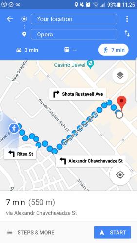 a screenshot of a subway map with the option to upload a map at Honeymoon Apartments in Old Tbilisi in Tbilisi City