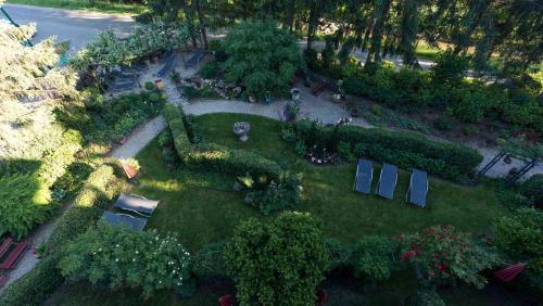 an overhead view of a garden with trees and bushes at Weinlandhof in Gamlitz