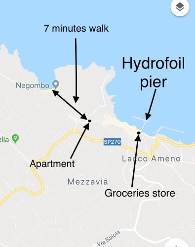 a map of the hydropolis trip at Casa Restituta in Ischia