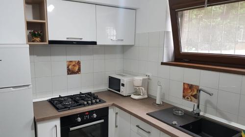 Kuchyň nebo kuchyňský kout v ubytování Tina Apartament 2