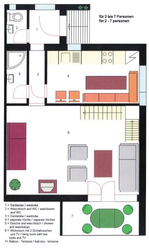 a floor plan of a building at Pension Apartment Granit in Prague