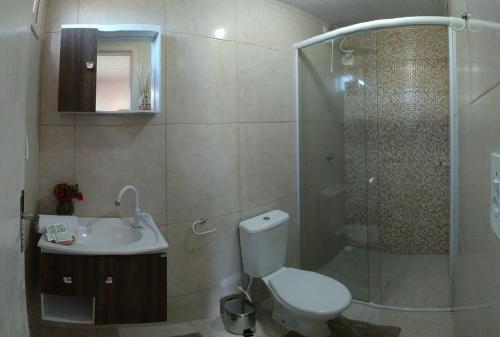 Koupelna v ubytování Pousada Encantos da Serra