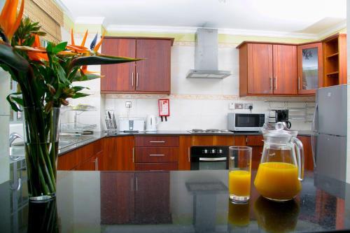 Batians Apartment Hotelにあるキッチンまたは簡易キッチン