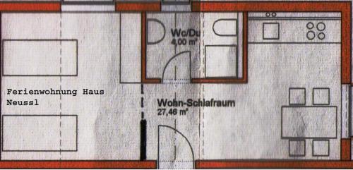 a drawing of a floor plan of a house at Landhaus Neussl in Kaltenbach